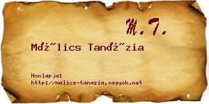 Málics Tanázia névjegykártya